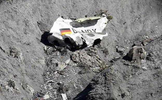 Restos del avión de Germanwings