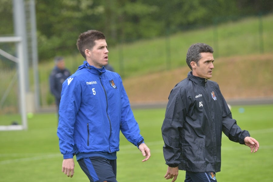 La Real Sociedad se prepara para el partido de mañana en Anoeta ante el Getafe. 