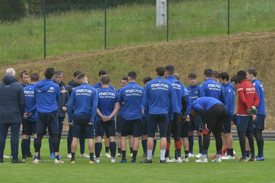 La Real Sociedad se prepara para el partido de mañana en Anoeta ante el Getafe. 