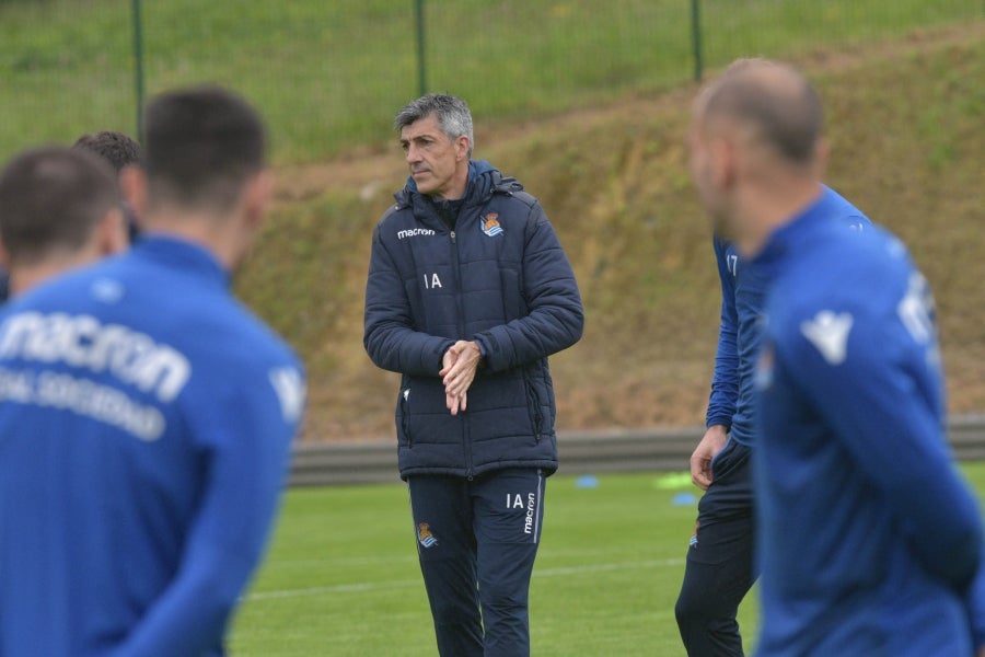 La Real Sociedad se prepara para el partido de mañana en Anoeta ante el Getafe. 
