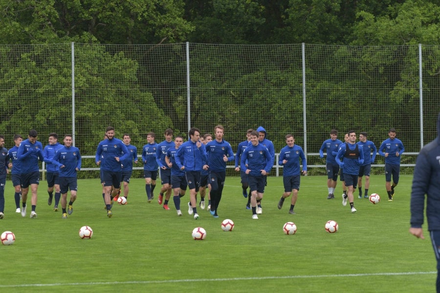 La Real Sociedad se prepara para el partido de mañana en Anoeta ante el Getafe. 