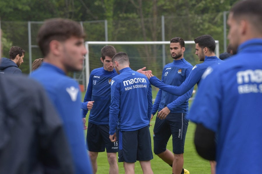 La Real Sociedad se prepara para el partido de mañana en Anoeta ante el Getafe. 