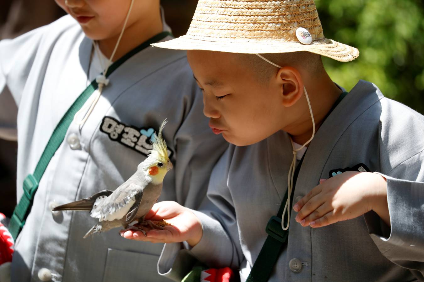 Monjes novicios surcoreanos disfrutan de su visita a Everland, el parque de diversiones más grande de Corea del Sur. Los niños están experimentando la vida monástica en las tres semanas previas al próximo cumpleaños de Buda el 12 de mayo.