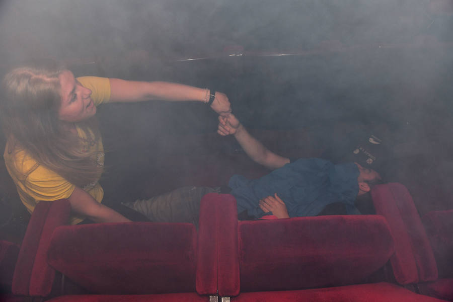 Fotos: Simulacro de incendio en el Teatro Victoria Eugenia