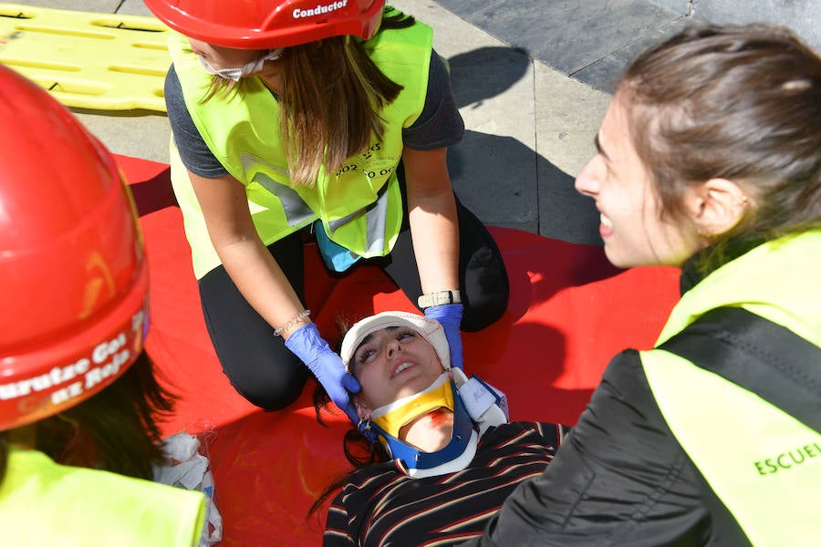Fotos: Simulacro de incendio en el Teatro Victoria Eugenia