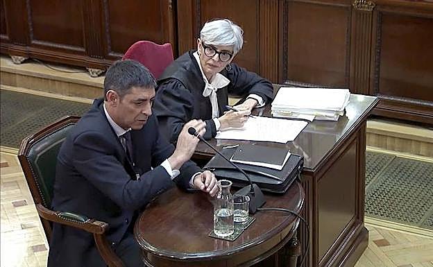 Trapero, durante su declaración como testigo en el juicio del 'procés'. 