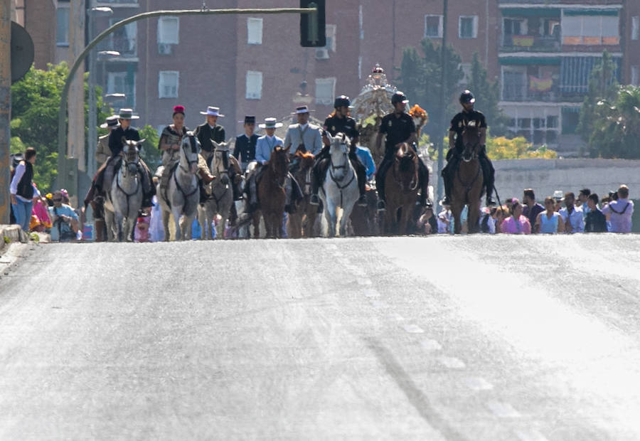 Miles de peregrinos han iniciado la romería del Roció. Este año son 124 las hermandades filiales que hará el camino hasta la aldea, tres más que el pasado año, La romería recorre los caminos del Parque Nacional de Doñana hasta llegar a la fiesta del Rocío donde los rocieros esperarán a que saquen a la 'Blanca Paloma', como se conoce coloquialmente a la Virgen del Rocío. La noche del domingo se celebra una gran fiesta rociera y se realiza el rezo del rosario hasta la llegada del alba cuando se produce el esperado 'salto de la reja' y comienza la procesión de la 'Blanca Paloma'. Este año se celebra el 8 de junio el Centenario de la Coronación Canónica de la Virgen del Rocío.