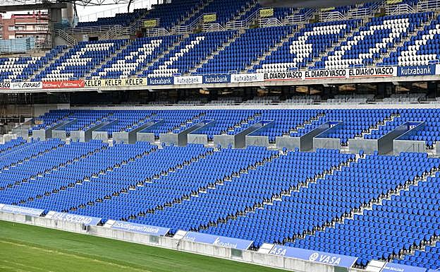 Vista de la grada Este de Anoeta. 