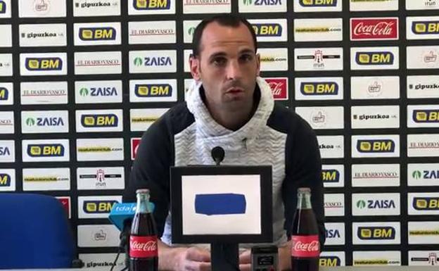 Eneko Romo, durante una rueda de prensa como director deportivo del Real Unión