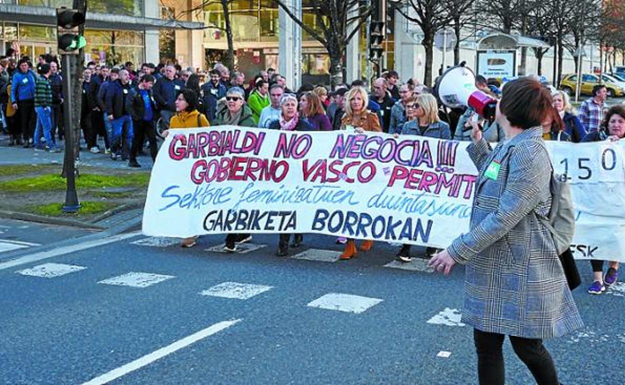 Una de las protestas de las trabajadoras.