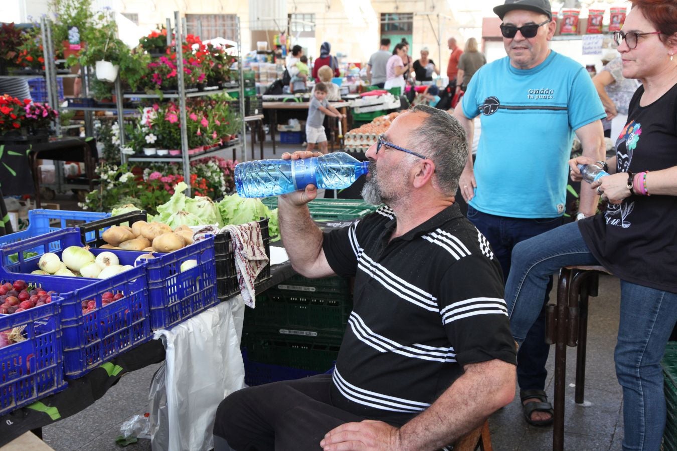 En el mercado de Ordizia también han notado el golpe de calor.
