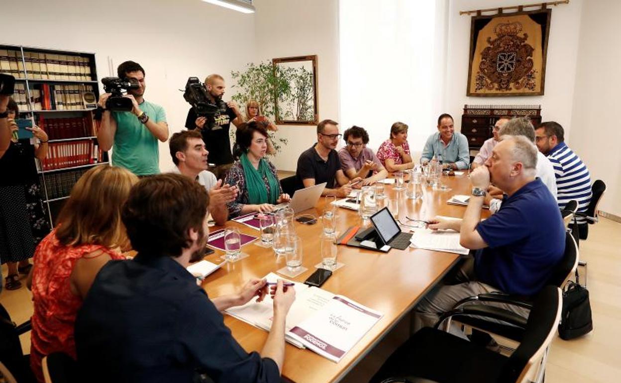 La reunión de este viernes de los cuatro partidos navarros.