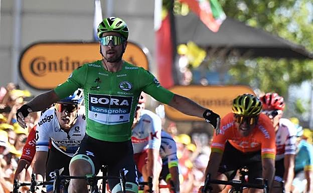 Peter Sagan celebra su victoria de ayer en Colmar