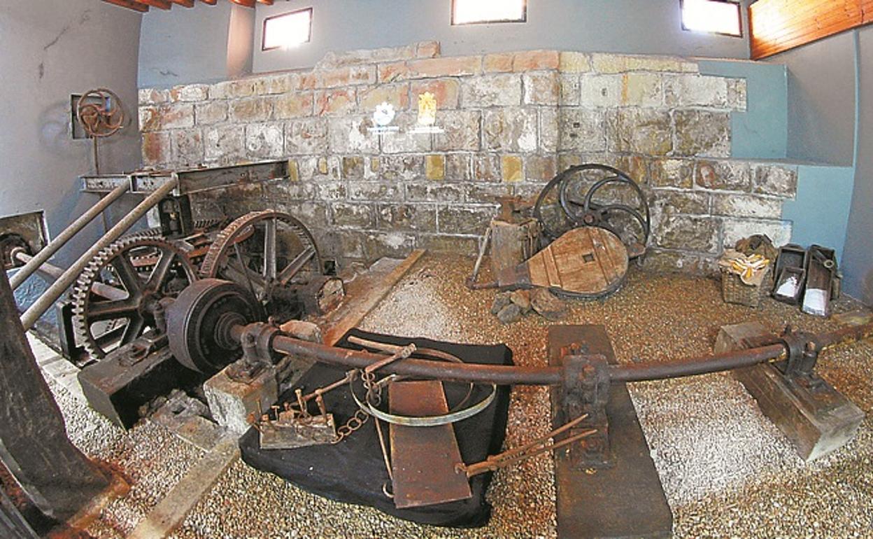 El interior del museo del molino de Fanderia. 