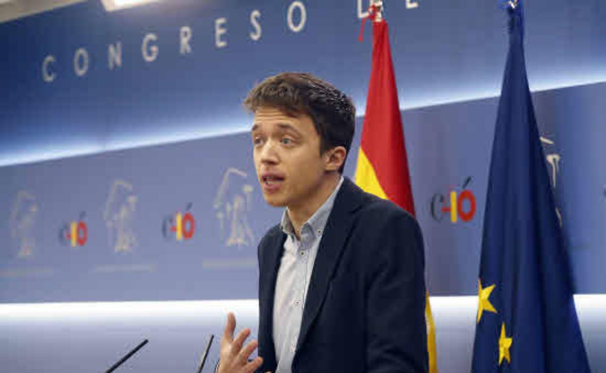 Íñigo Errejón, Líder de Más Madrid, durante una rueda de prensa en el Congreso