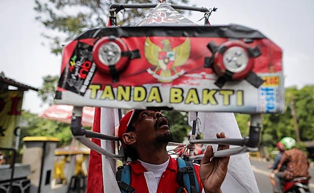 El artefacto con el que Bastoni ha evitado el tráfico. 