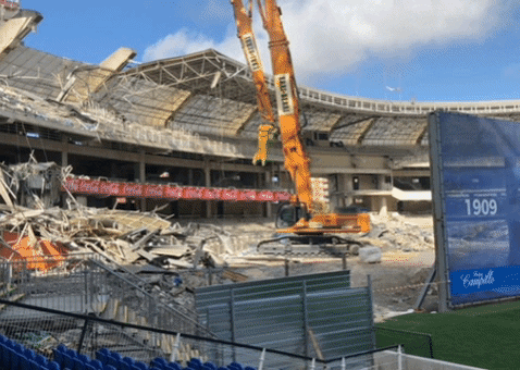 Evolución de la construcción de la grada Norte el último año