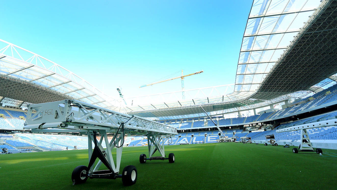 El estadio prácticamente está listo para acoger su estreno con todas las gradas completas en el Real Sociedad - Atlético de Madrid del próximo sábado 14