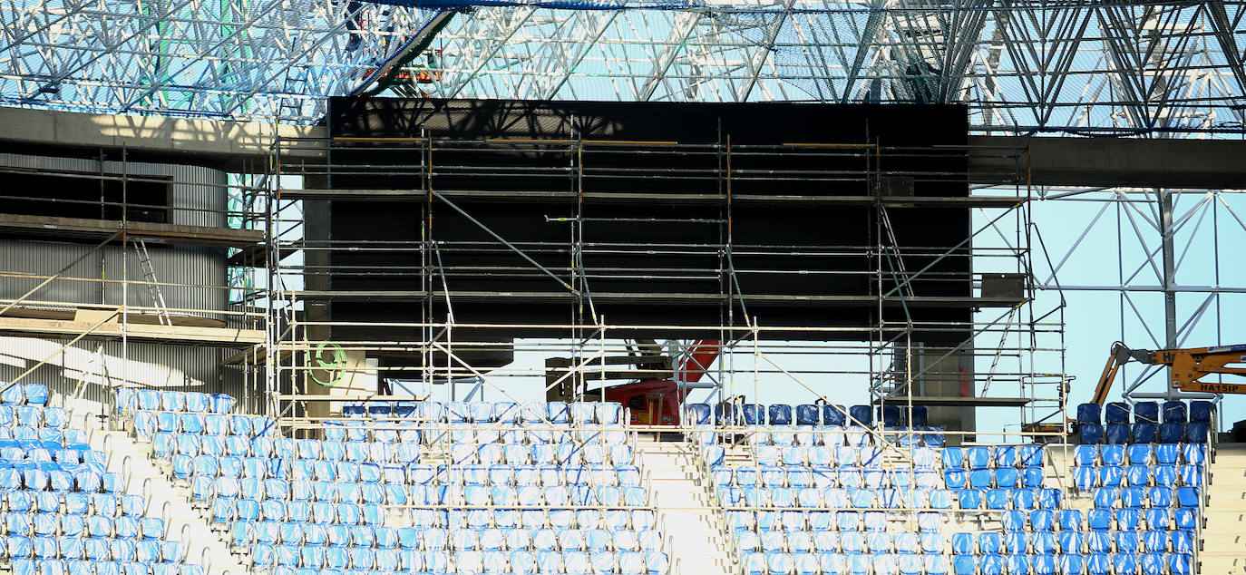 El estadio prácticamente está listo para acoger su estreno con todas las gradas completas en el Real Sociedad - Atlético de Madrid del próximo sábado 14
