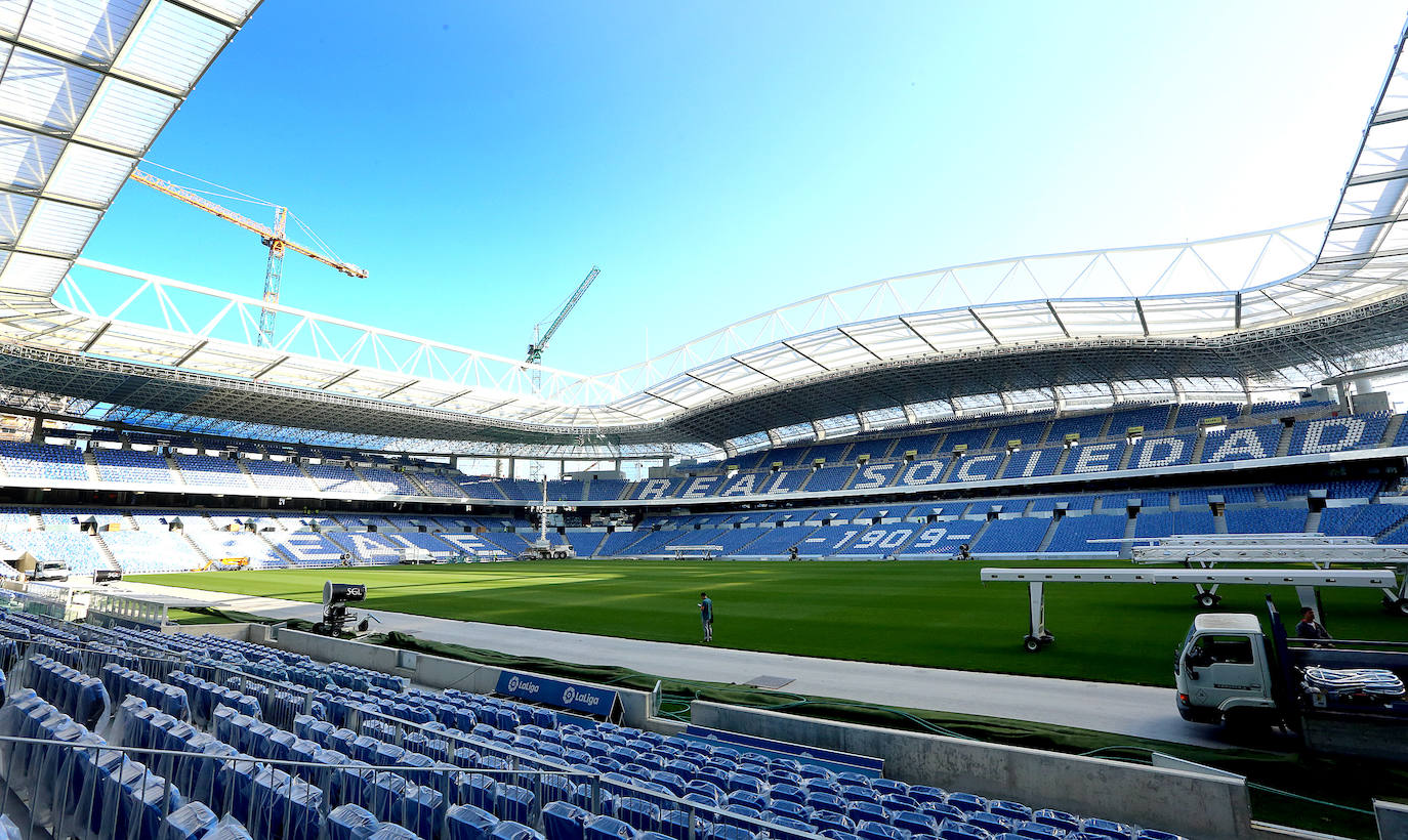 El estadio prácticamente está listo para acoger su estreno con todas las gradas completas en el Real Sociedad - Atlético de Madrid del próximo sábado 14