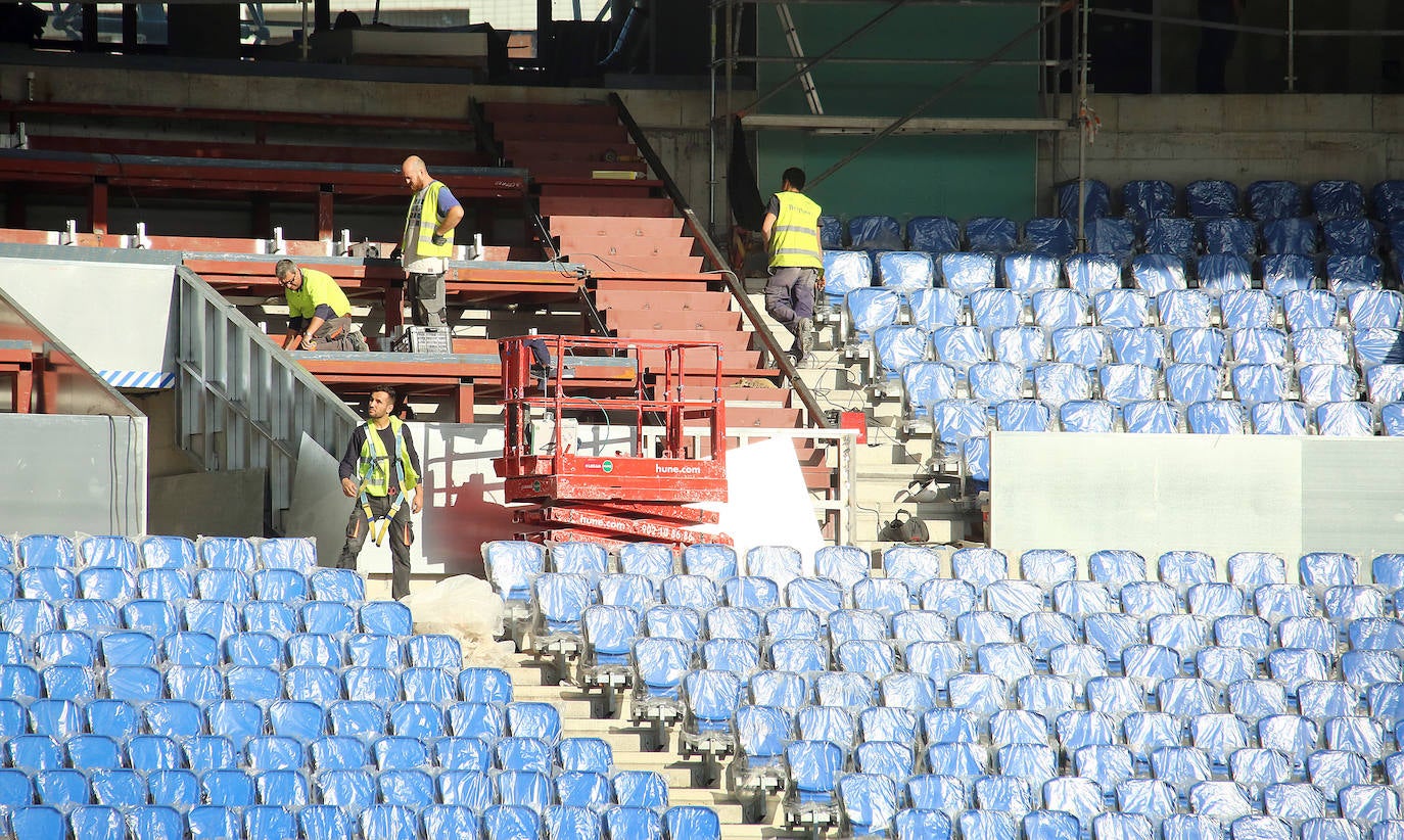 El estadio prácticamente está listo para acoger su estreno con todas las gradas completas en el Real Sociedad - Atlético de Madrid del próximo sábado 14