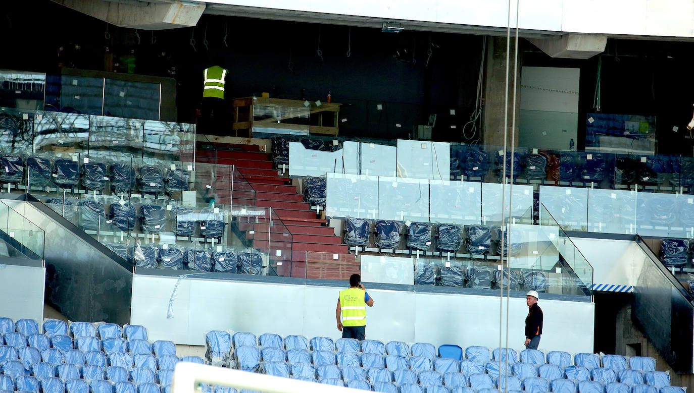 El estadio prácticamente está listo para acoger su estreno con todas las gradas completas en el Real Sociedad - Atlético de Madrid del próximo sábado 14