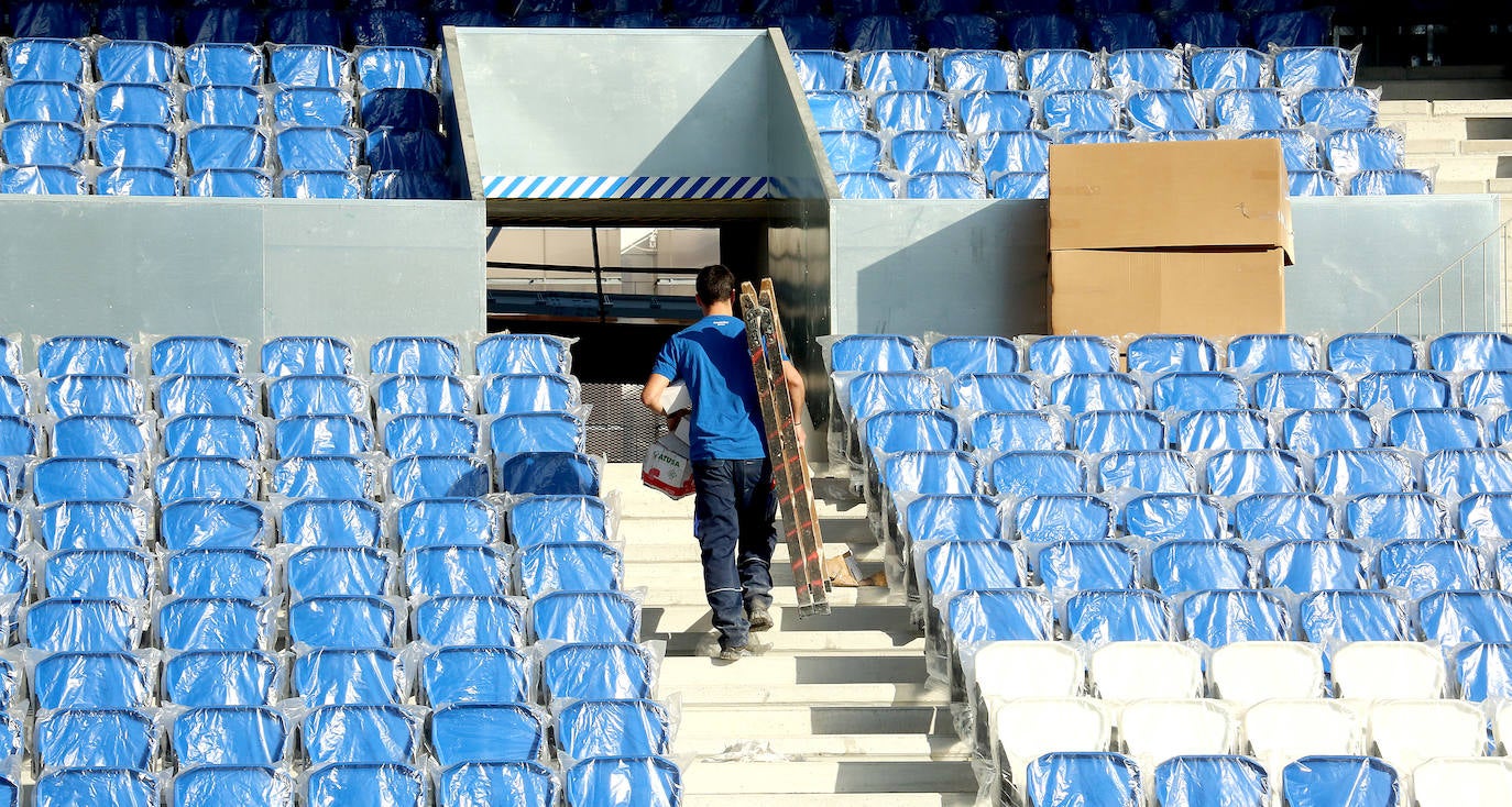 El estadio prácticamente está listo para acoger su estreno con todas las gradas completas en el Real Sociedad - Atlético de Madrid del próximo sábado 14