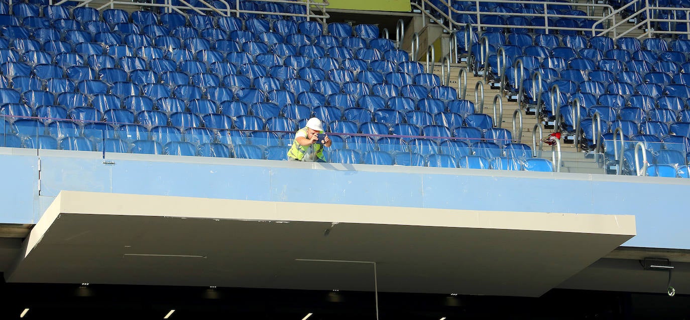 El estadio prácticamente está listo para acoger su estreno con todas las gradas completas en el Real Sociedad - Atlético de Madrid del próximo sábado 14