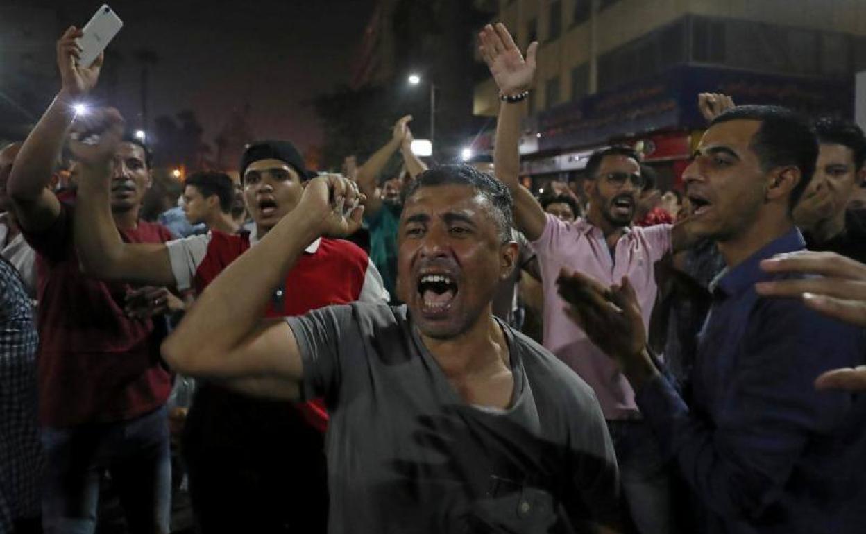 Manifestantes en El Cairo.