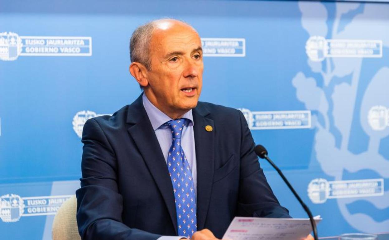 Josu Erkoreka, en la rueda de prensa posterior al Consejo de Gobierno.