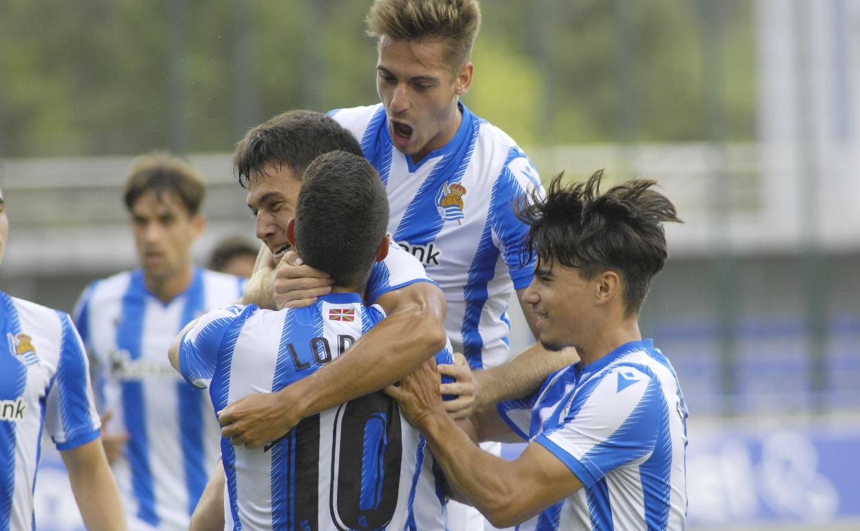 Los jugadores del Sanse celebran uno de los goles la pasada temporada.