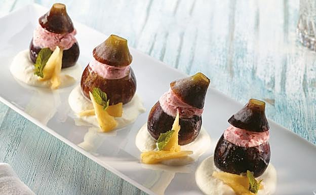 Higos rellenos fáciles con leche merengada