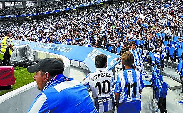 Aspecto de las gradas del Reale Arena, contra el Atlético.