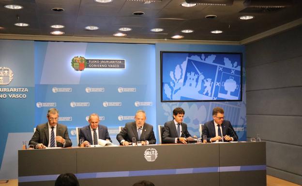 Comparecencia de los representantes institucionales tras el Consejo de Finanzas de octubre del pasado año.