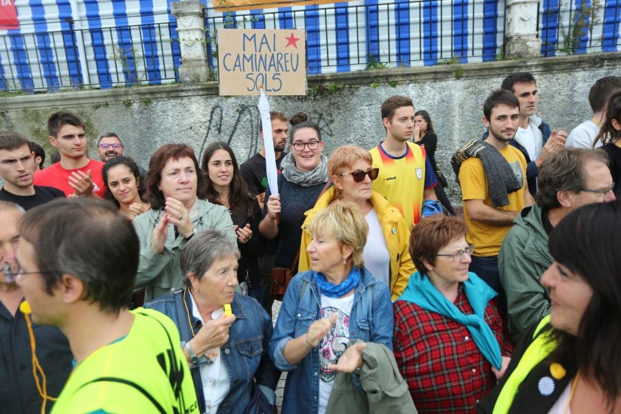 Fotos: Arranca en Donostia la manifestación de Gure Esku en favor de los condenados del procés