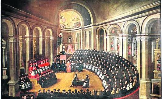 Concilio de Trento, donde se ratificó la ley del celibato. 