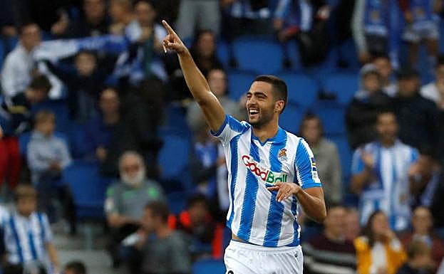 Merino, en el partido.