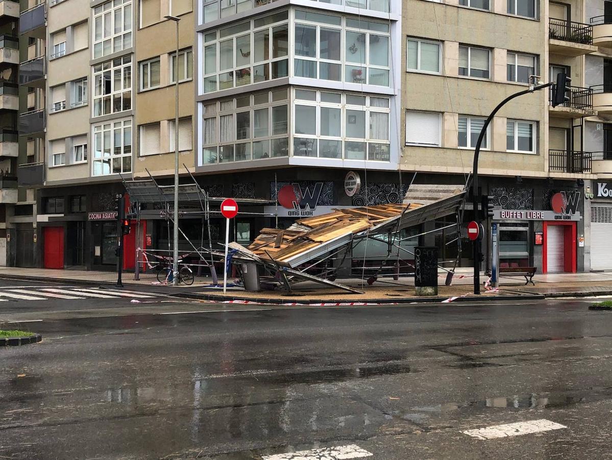 Fotos: El temporal de viento y olas deja numerosas incidencias en Gipuzkoa