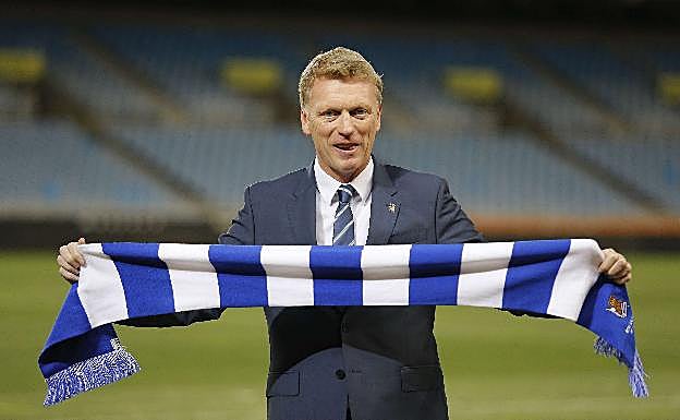 David Moyes, hoy hace cinco años, en su presentación en Anoeta