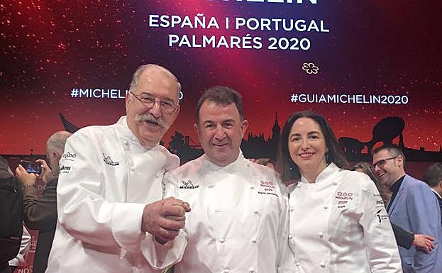 Subijana, Berasategui y Arzak, en la gala.