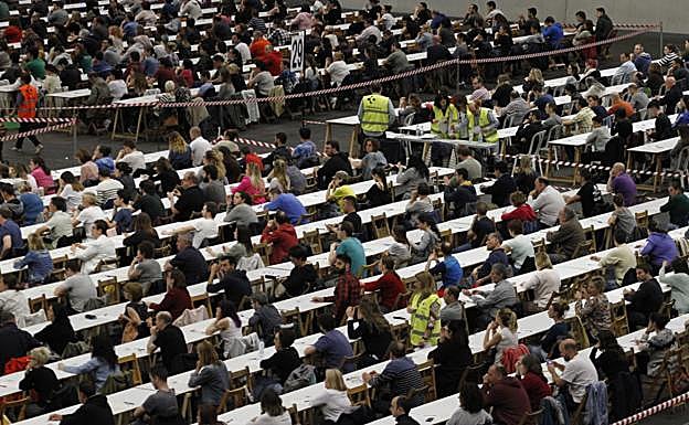 Uno de los exámenes de la OPE de Osakidetza en el BEC.