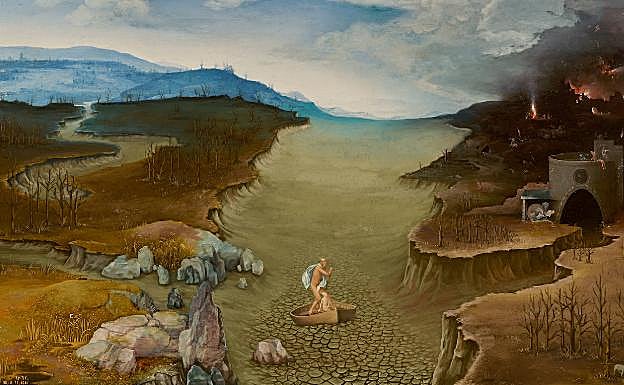 Pintura de Patinir 'retocada' para concienciar sobre el cambio climático 