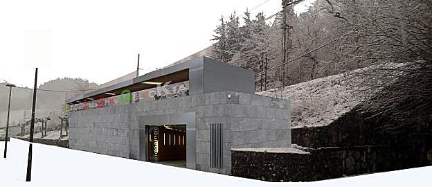 Boceto del edificio principal de la nueva estación de trenes, facilitado por Adif. 