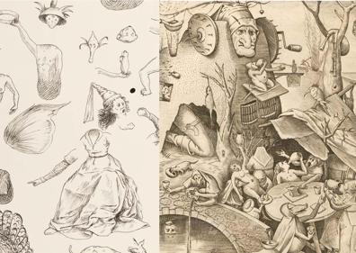 Imagen secundaria 1 - Arriba, una de las imágenes de la exposición de Postigo. A la izquierda, foto promocional de 'El diablo, tal vez. El mundo de los Brueghel'. A la derecha, una instantánea de a exposición de Antton Elizegi.