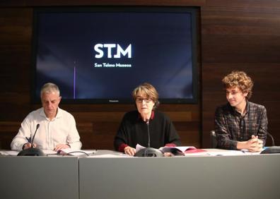 Imagen secundaria 1 - Jaime Otamendi, Susana Soto y Jon Insausti, en la presentación de la programación de San Telmo para 2020. 