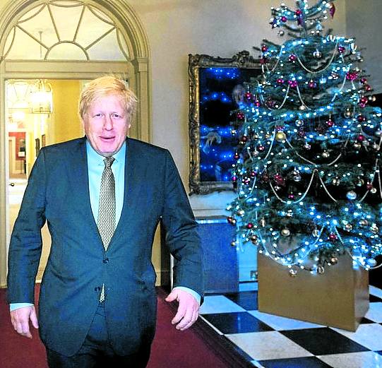 Primera navidad de Boris Johnson en Downing St.