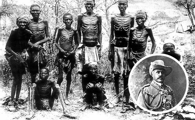 El holocausto africano. El comandante Adrian Dietrich von Trotha,diezmó las poblaciones indígenas. Junto a estas líneas, algunos supervivientes. 