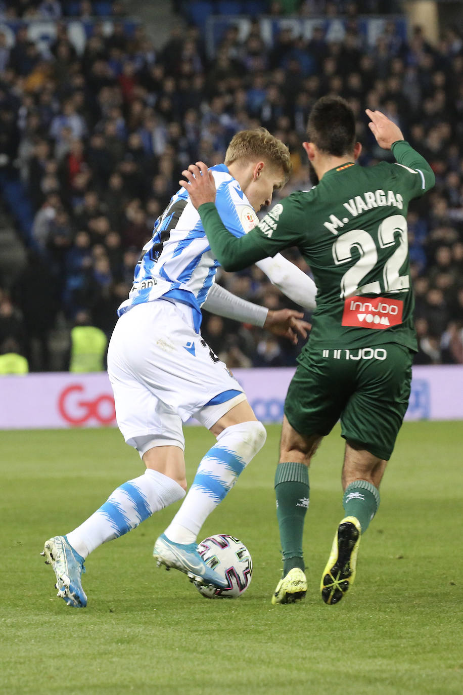 Buen ambiente en la eliminatoria copera que ha enfrentado a los realistas contra el Espanyol