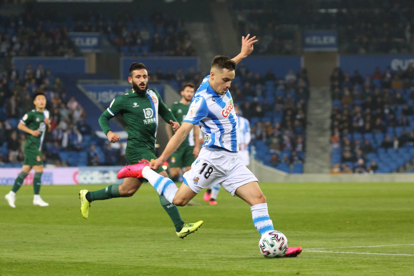 Buen ambiente en la eliminatoria copera que ha enfrentado a los realistas contra el Espanyol