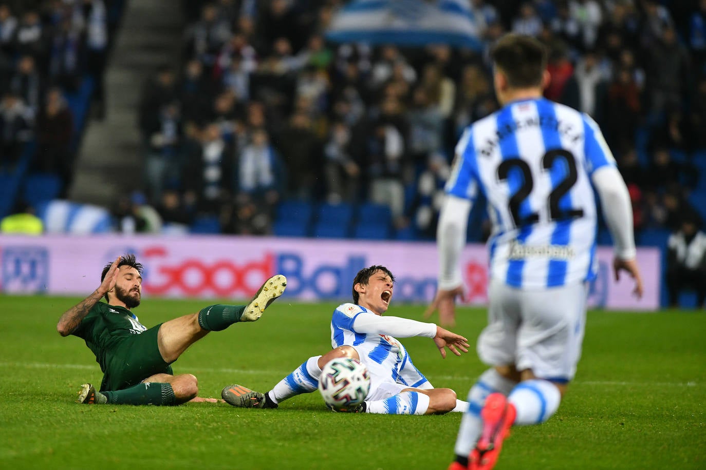 Buen ambiente en la eliminatoria copera que ha enfrentado a los realistas contra el Espanyol